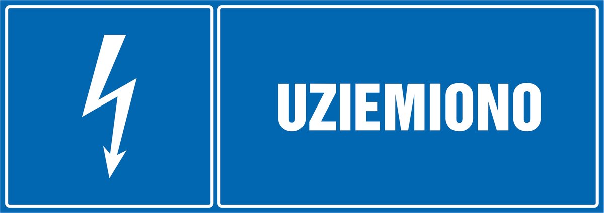 Tabliczka: Uziemiono 21x60cm PCV 3mm