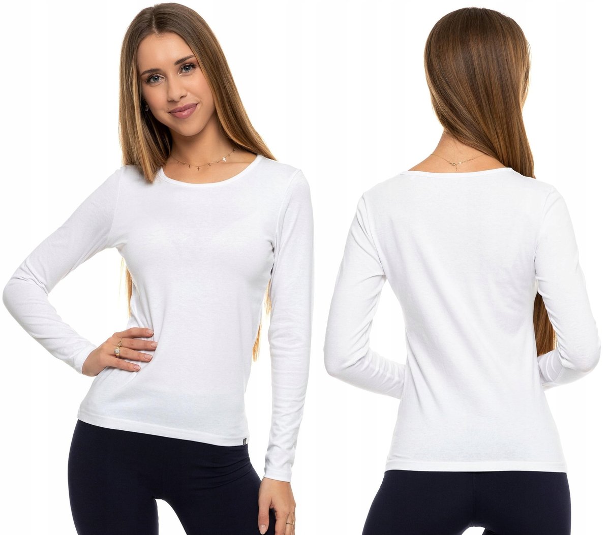 Podkoszulka Koszulka Damska Klasyczna Długi Rękaw Bawełniana MORAJ - 2XL