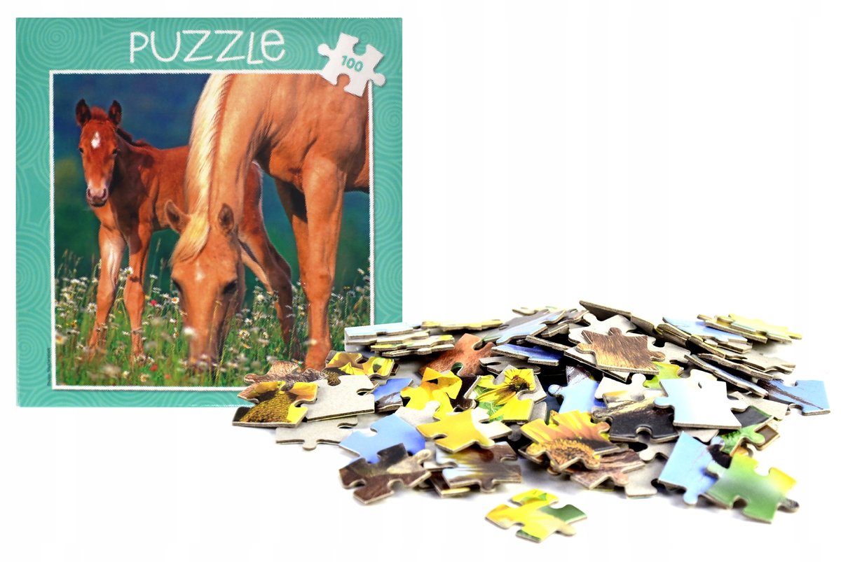 PUZZLE TRADYCYJNE Z MOTYWEM KONIA KOŃ 100el PENNY&FRIENDS ok 25 x 25 cm