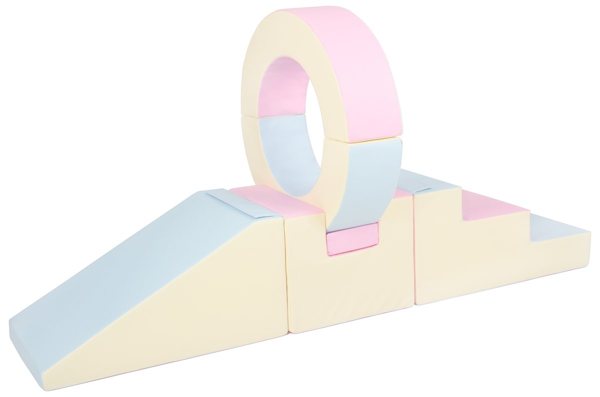 Zestaw 7 klocków piankowych Hoop (różowy, niebieski, żółty (pastel))