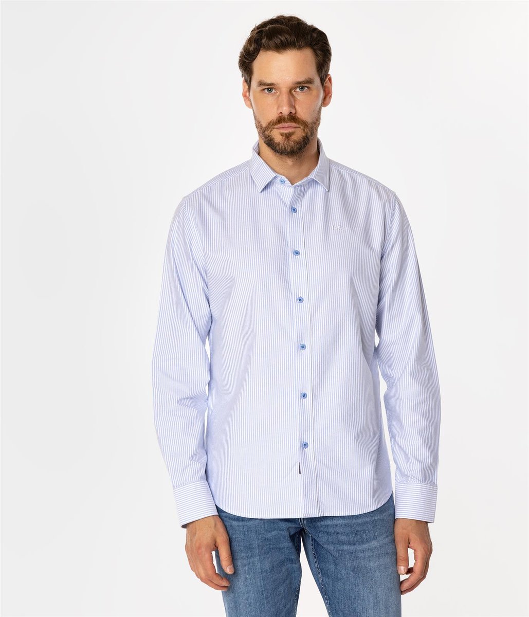 Koszula męska slim w paski LIAM OXFORD BLUE STRIPES-XXL