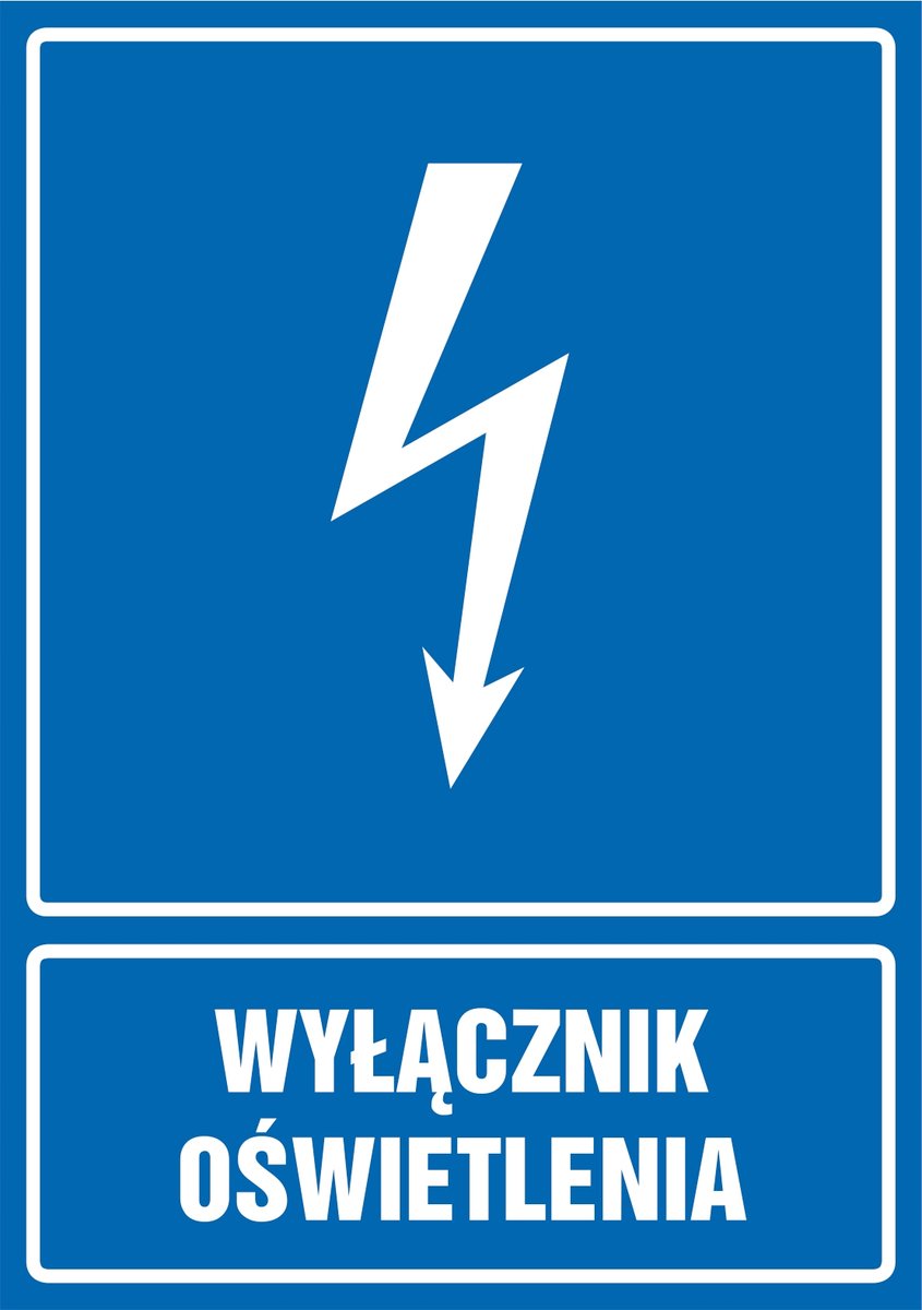 Tabliczka Wyłącznik oświetlenia 30x42cm PCV 3mm
