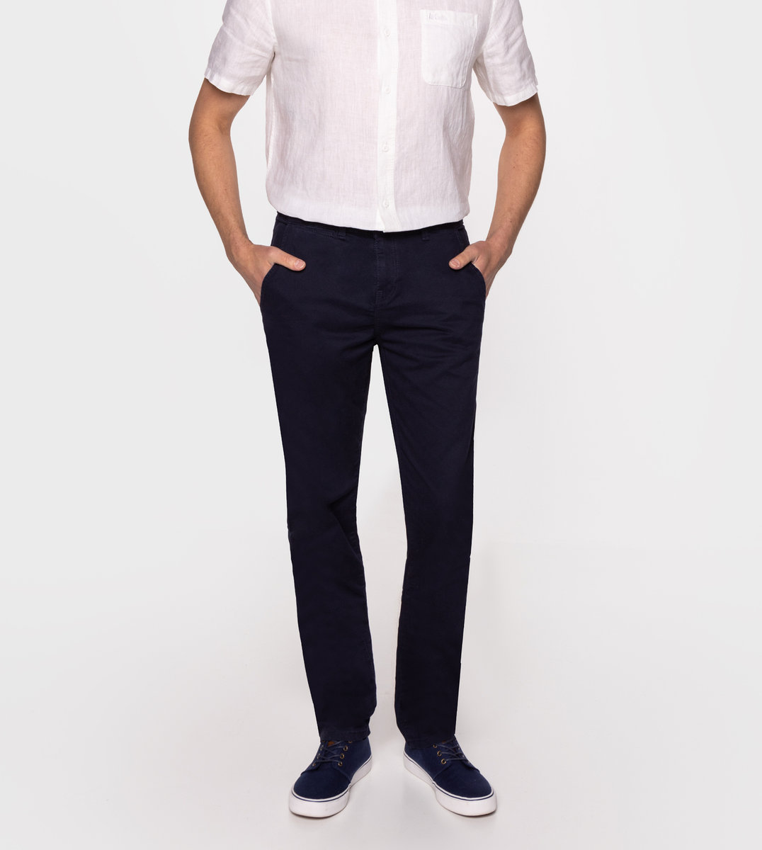 Spodnie męskie chino straight LUKAS 4026 NAVY BLAZER-32\34