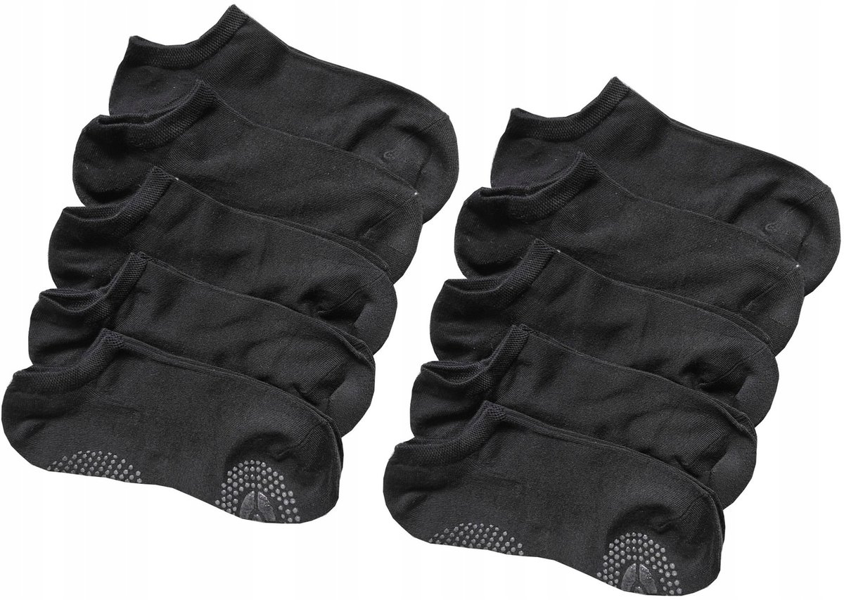 Stopki ABS Antypoślizgowe Męskie Skarpetki Bambusowe Czarne 10-PAR 43-46