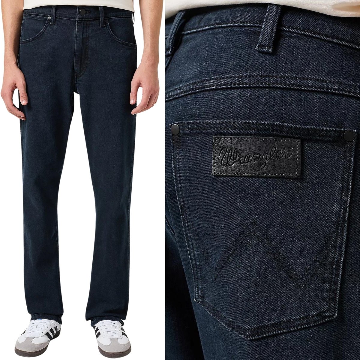 Wrangler FRONTIER RELAXED New Cloudy LUŹNE PROSTE GRANATOWY DżINS W33 L34