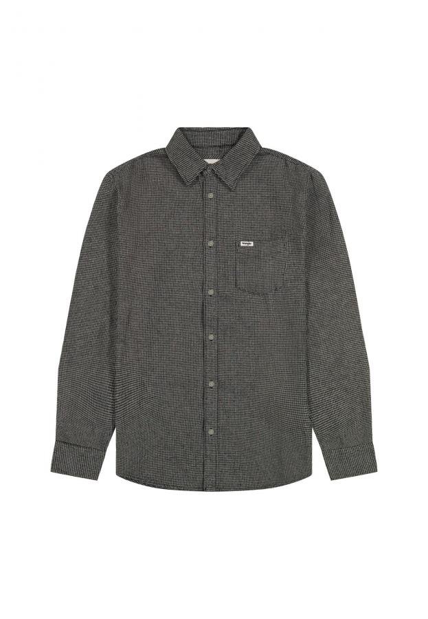 KOSZULA MĘSKA WRANGLER 112357253 1 PKT FLANNEL SHIRT GREY BLACK M