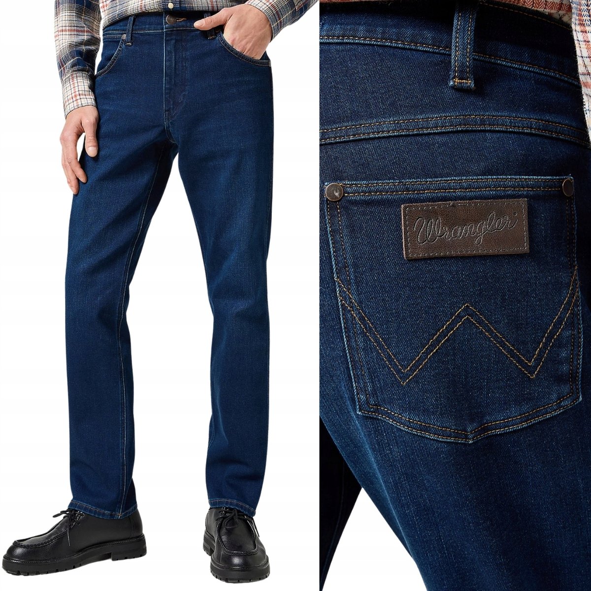 Wrangler GREENSBORO Sunset Rinse PROSTE CIEPŁE SPODNIE JEANSOWE W31 L32