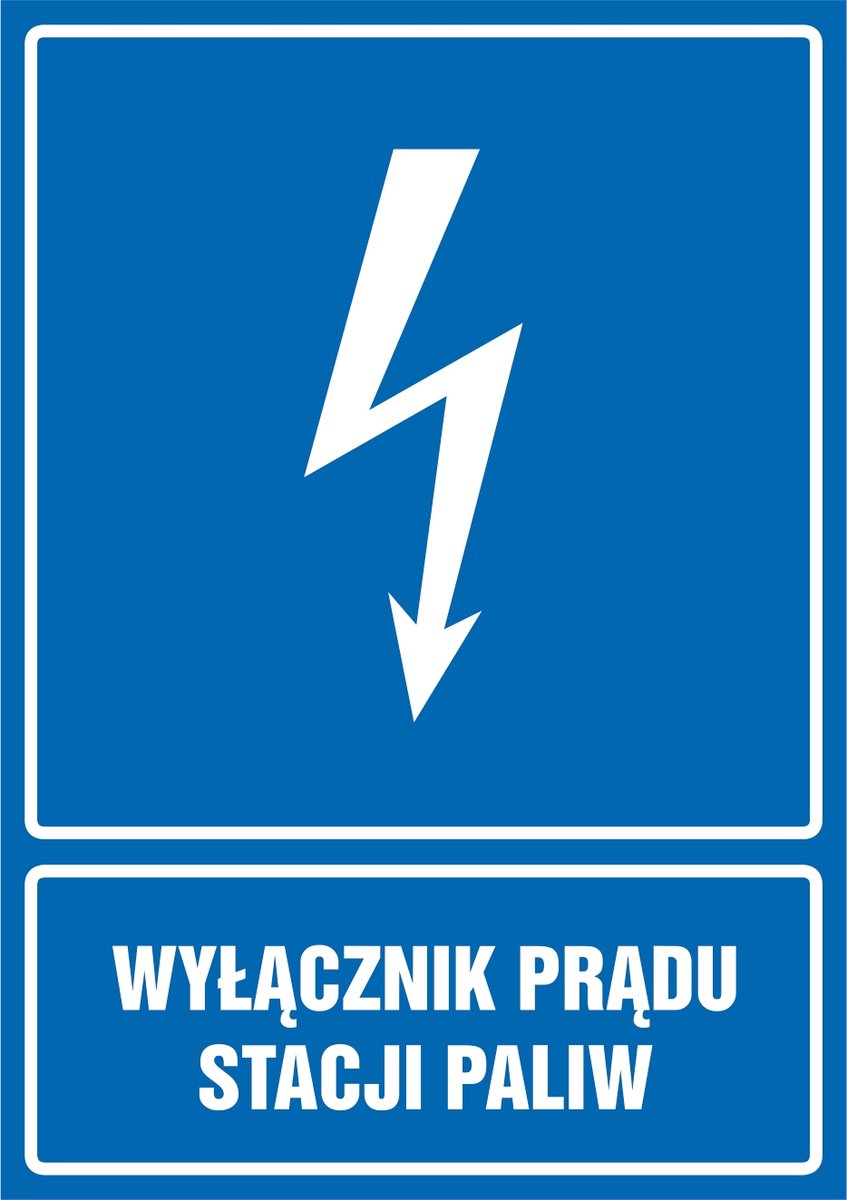 Naklejka Wyłącznik prądu stacji paliw 30x42cm