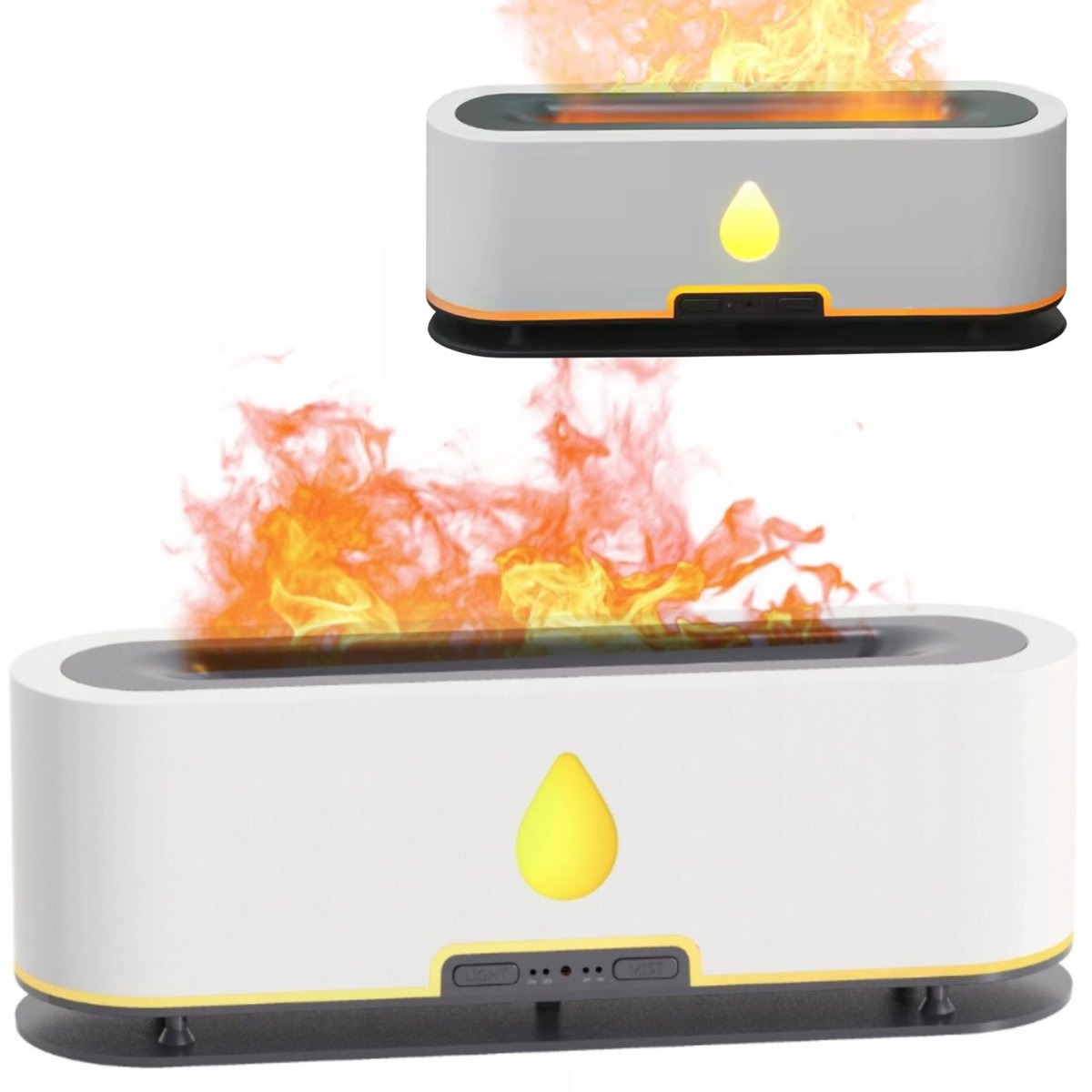 DYFUZOR Ultradźwiękowy ZAPACHOWY LED PŁOMIENIE OGIEŃ 4 Tryby TIMER + Pilot