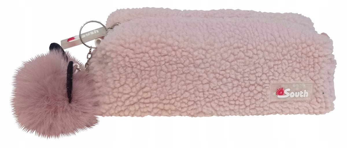Piórnik SOUTH futro pudrowo różowy SO-1174