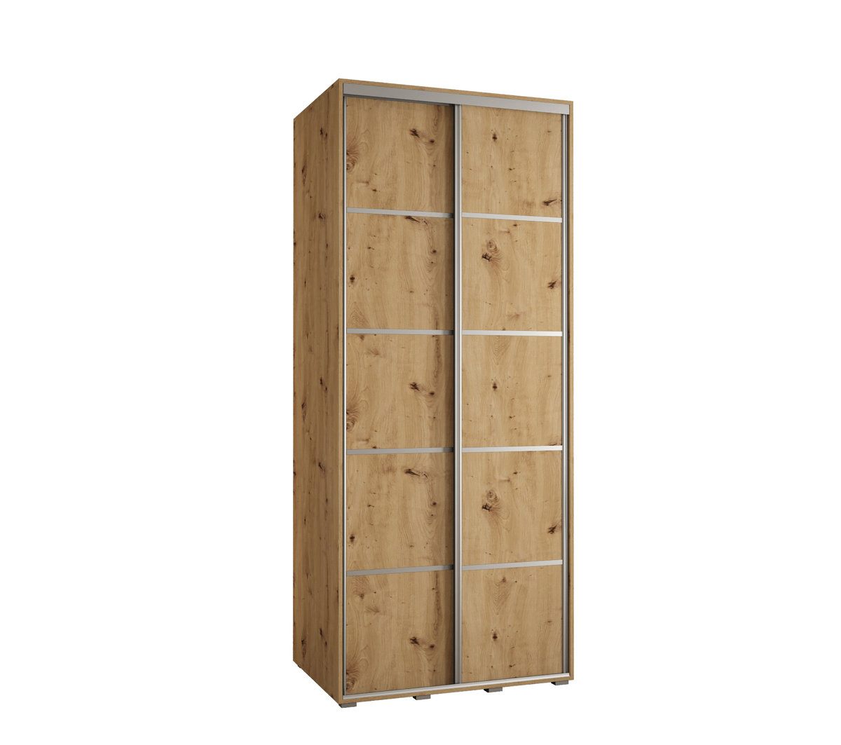 Szafa przesuwna wysoka Davos 4 110 gł. 60 artisan + artisan + srebrny / Abiks Meble