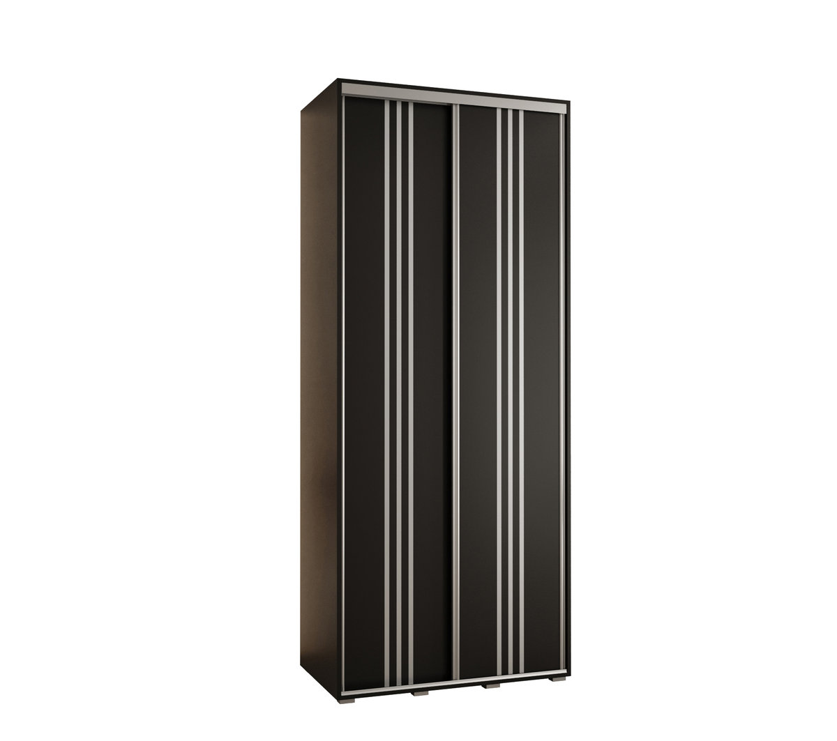 Szafa przesuwna wysoka Davos 6 100 gł. 60 czarny + czarny + srebrny