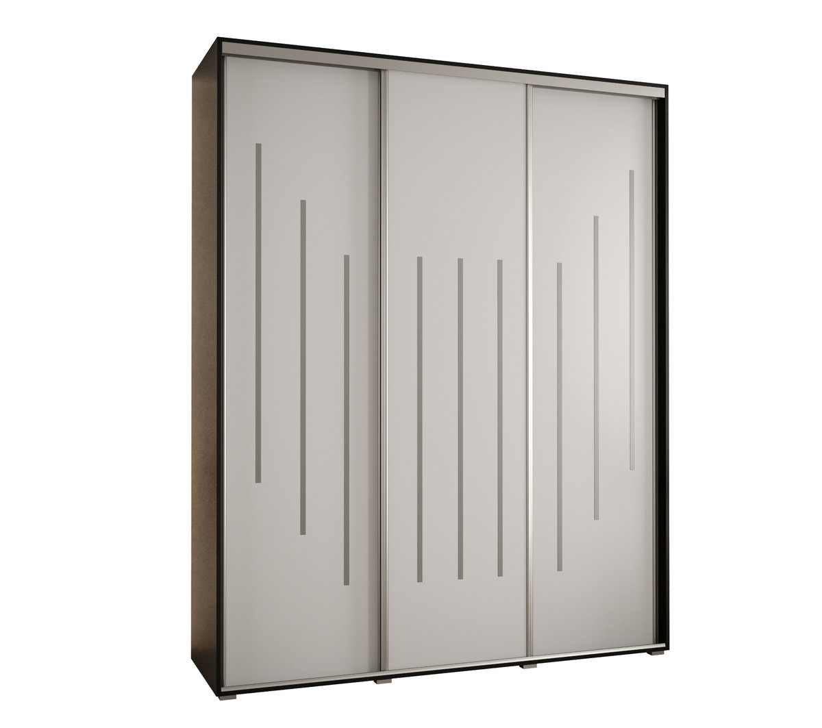 Szafa przesuwna wysoka Davos 8 200 gł. 60 czarny + biały + srebrny