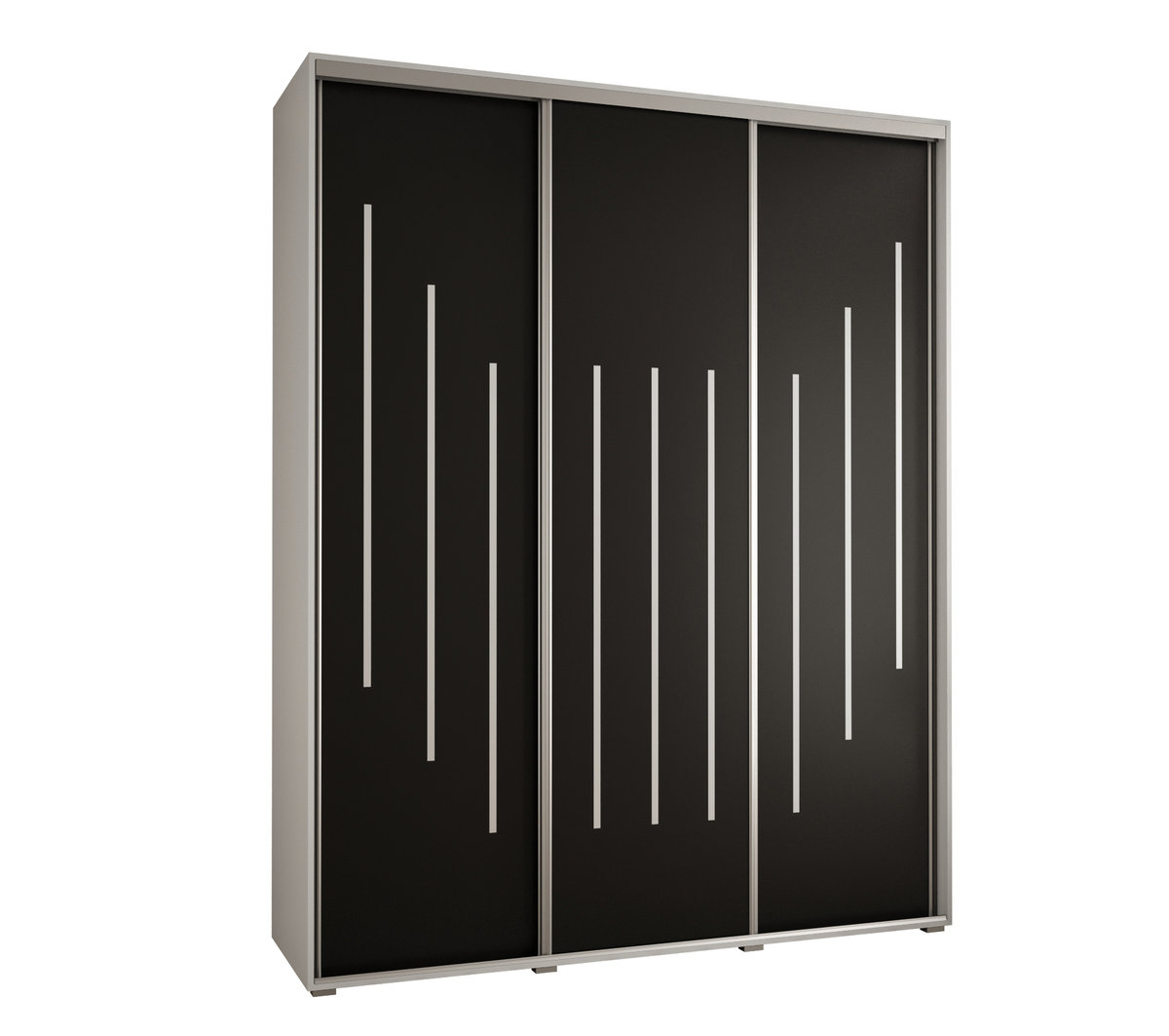 Szafa przesuwna wysoka Davos 8 190 gł. 60 biały + czarny + srebrny