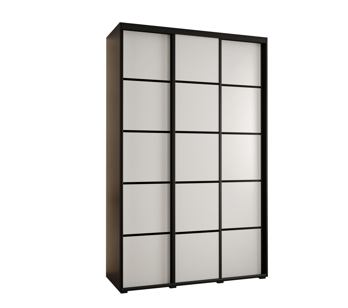 Szafa przesuwna wysoka Davos 4 150 gł. 45 czarny + biały + czarny / Abiks Meble