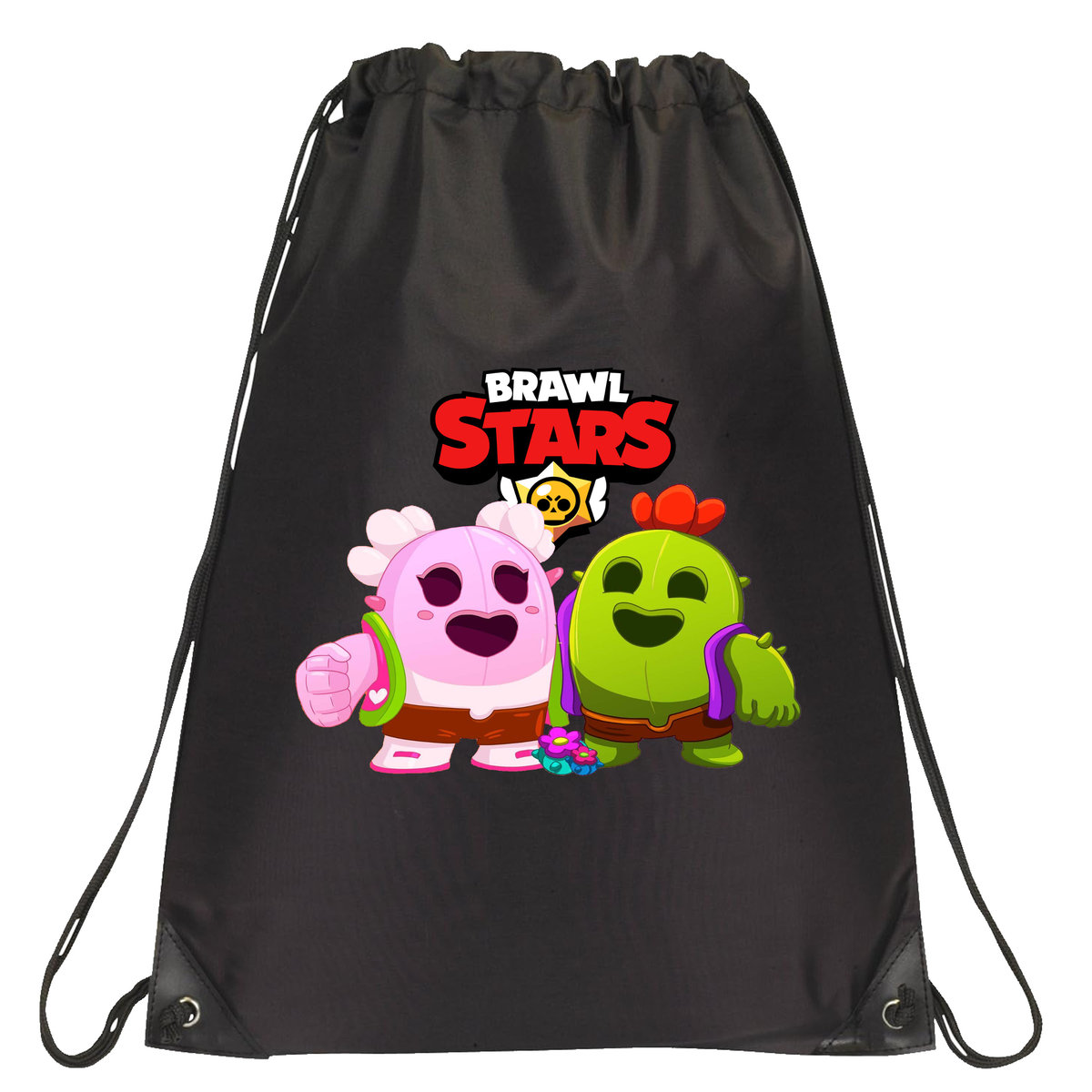 P142 PLECAK WOREK NA BUTY TORNISTER BRAWL STARS SPIKE LEON JAKOŚĆ CZARNY