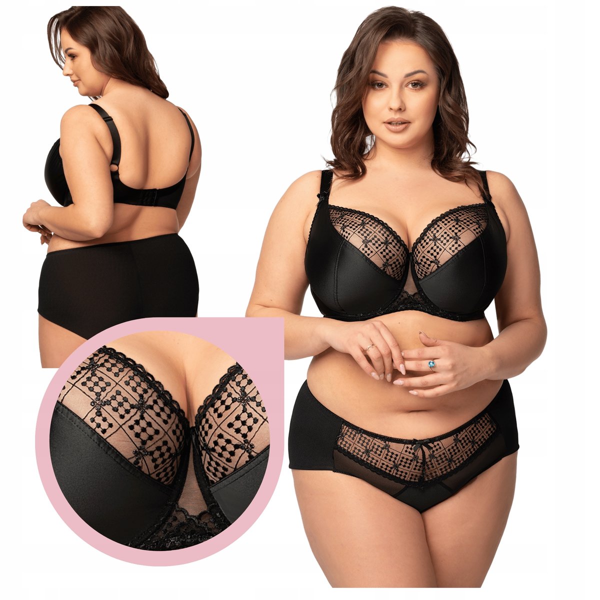 Nessa KSYMENA soft biustonosz miękki gładki czarny stanik - 70G