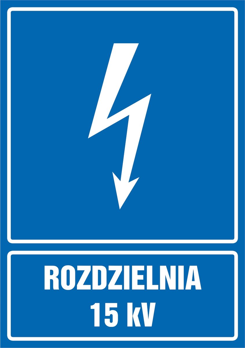 Naklejka Rozdzielnia 15 kV 30x42cm