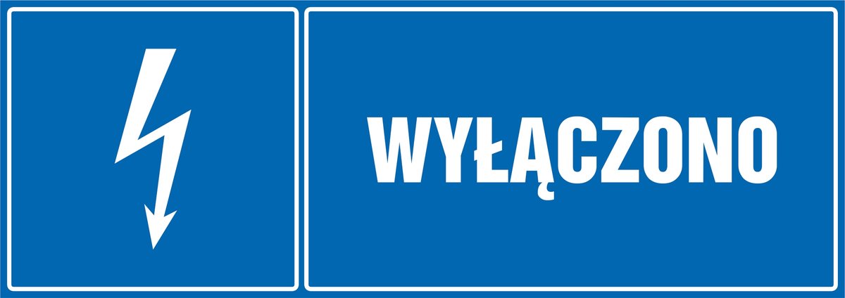 Naklejka pozioma: Wyłączono 21x60cm