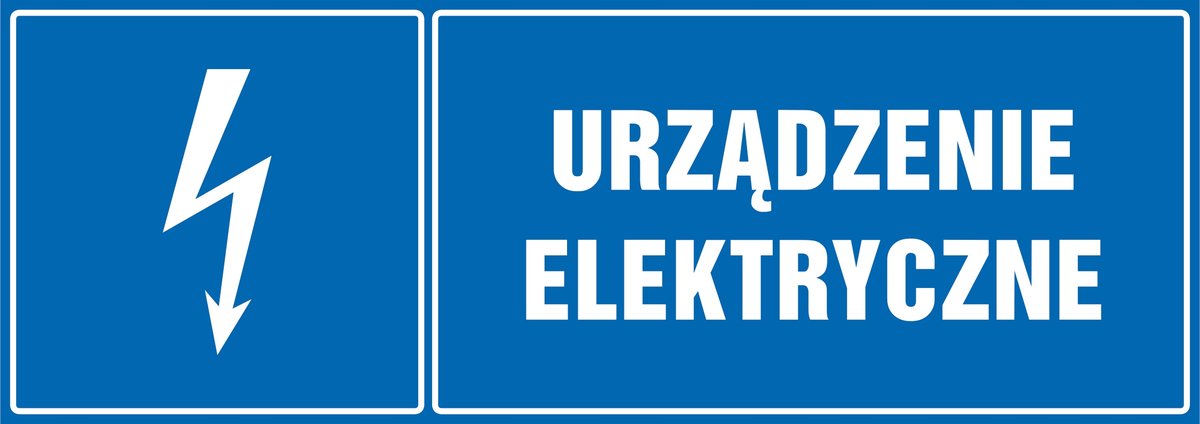 Naklejka pozioma: Urządzenie elektryczne 21x60cm