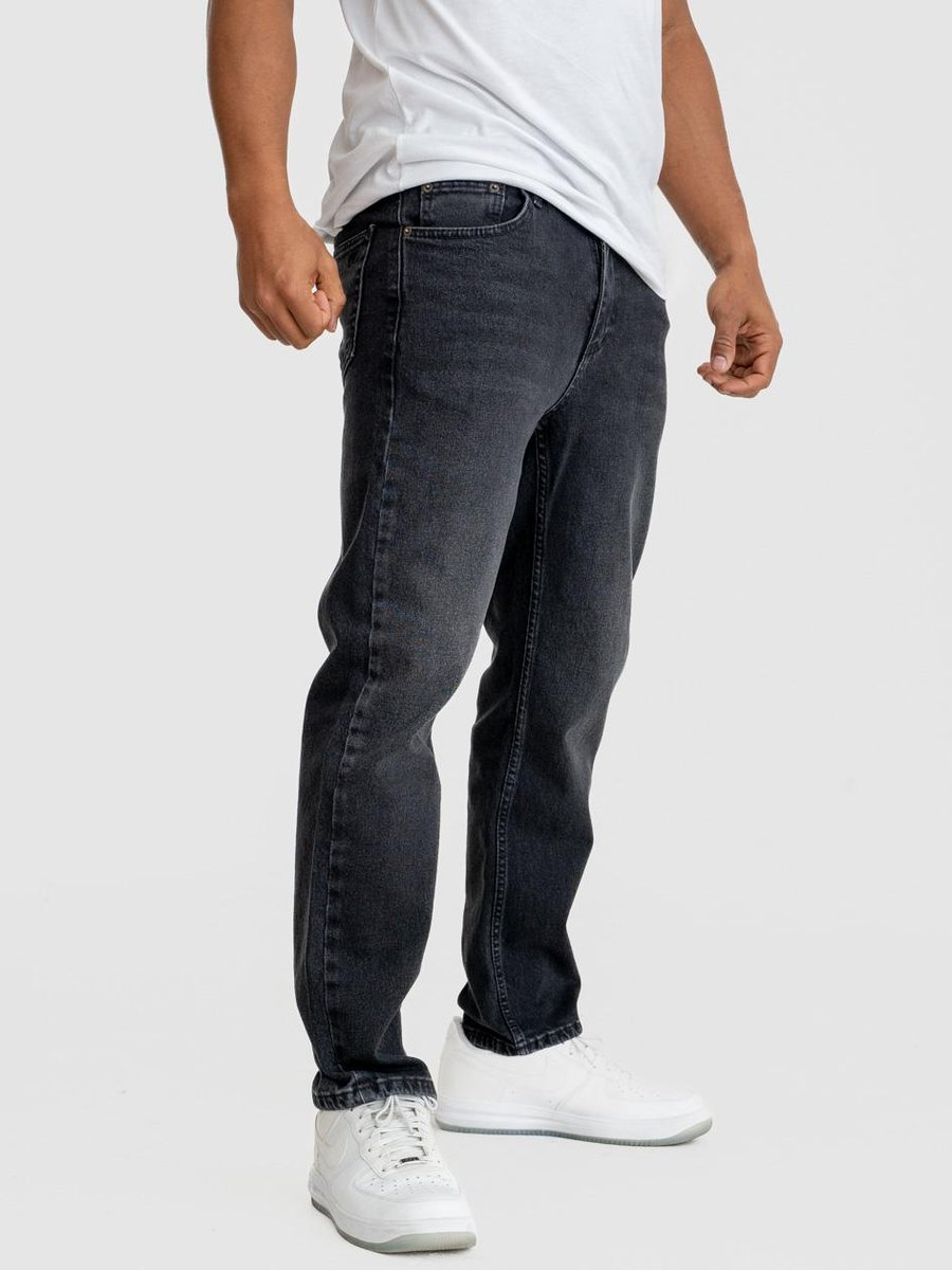 Spodnie Jeansowe Męskie Czarne Jigga Wear Mini Haft Logo 32