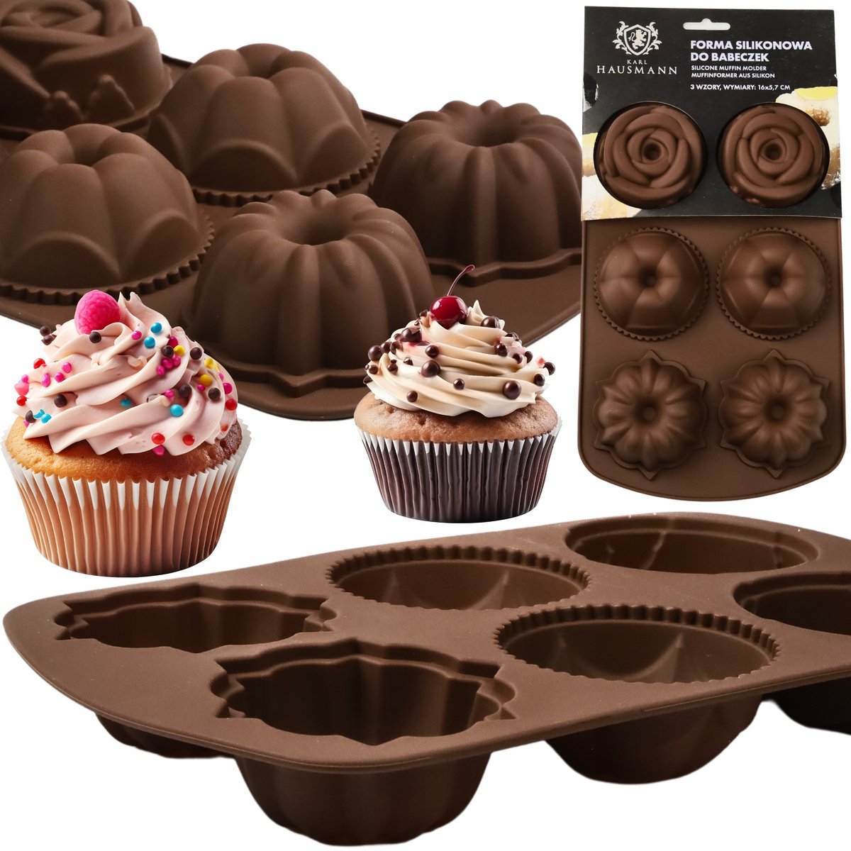 Silikonowa Forma Do Pieczenia Muffinek Babeczek 16Cm Blacha Do Pieczenia