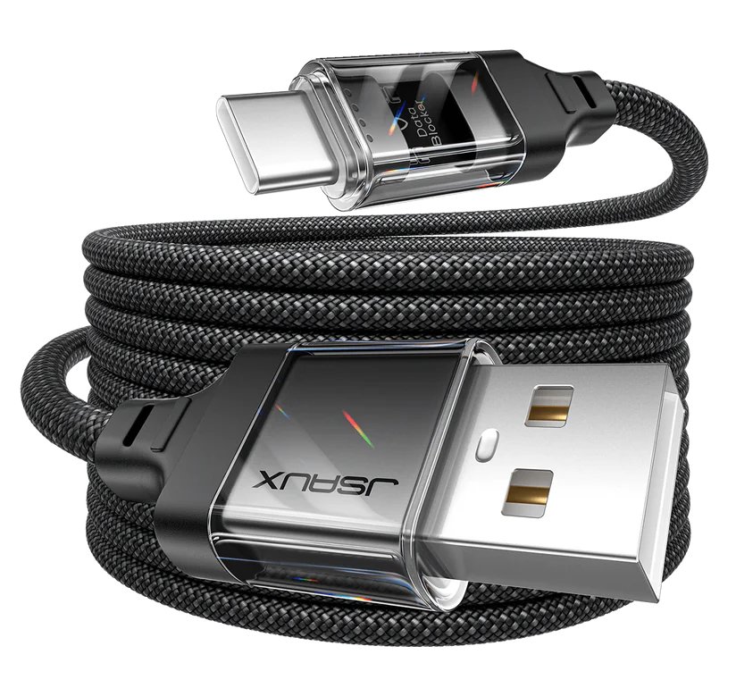 Przezroczysty bloker danych Data Blocker Kabel JSAUX USB-C do USB-A 2m