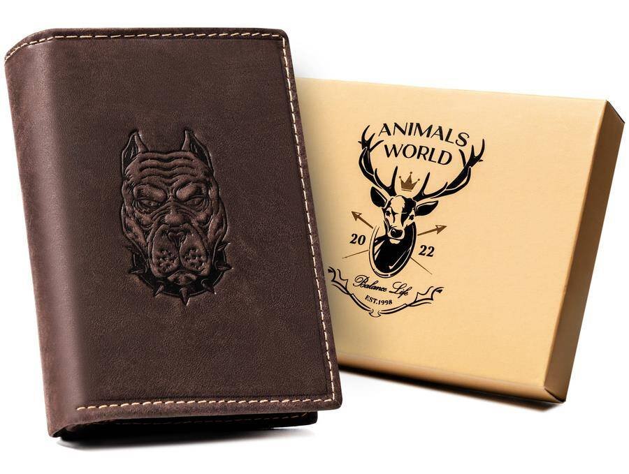 Portfel męski skórzany N4-CHM-DOG Czarny