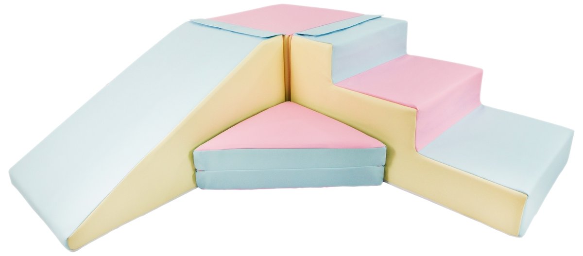 komplet 4 dużych klocków piankowych do zabawy,żłobków,przedszkoli, dziecko (Pastel róż, pastel niebieski, pastel żółty)