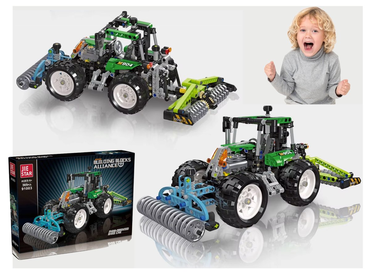 KLOCKI JIE STAR Technic Traktor z maszynami rolniczymi