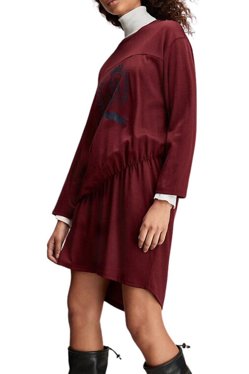 Sukienka damska Hilfiger Collection oversize bordowa-XS