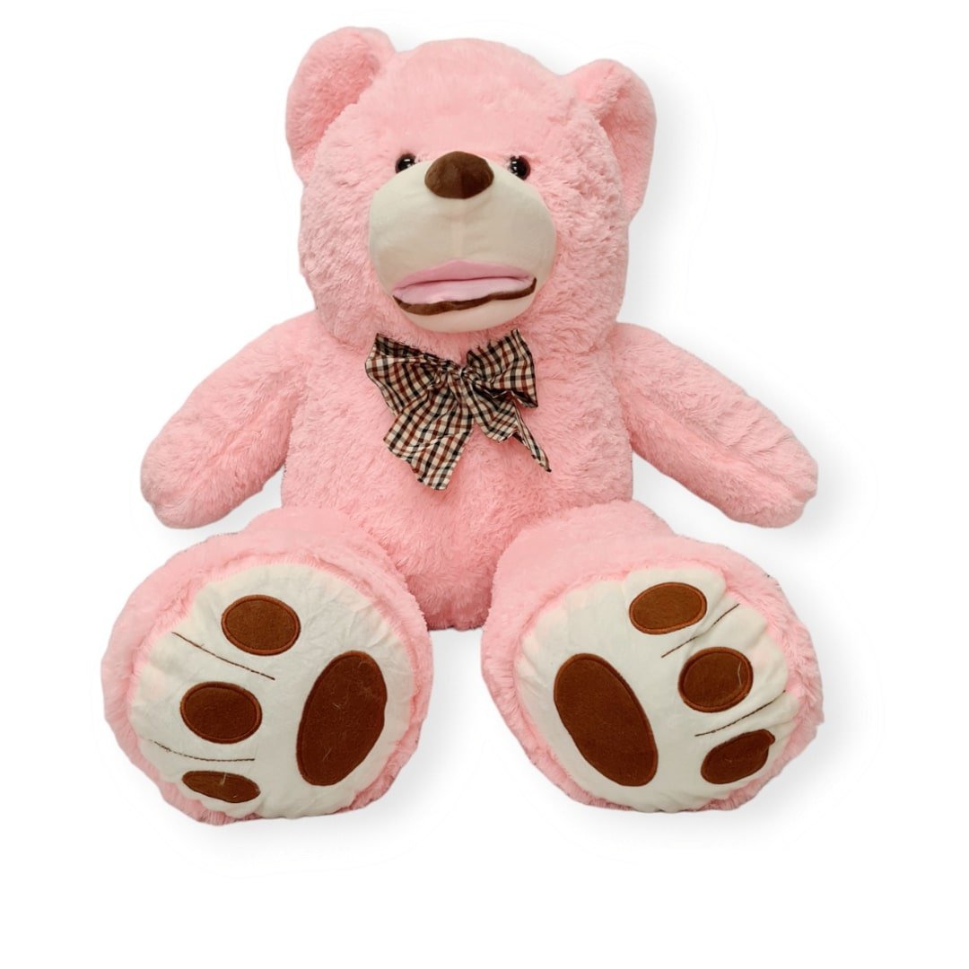 Wielki miś pluszowy z kokardą TEDDY 130 cm różowy