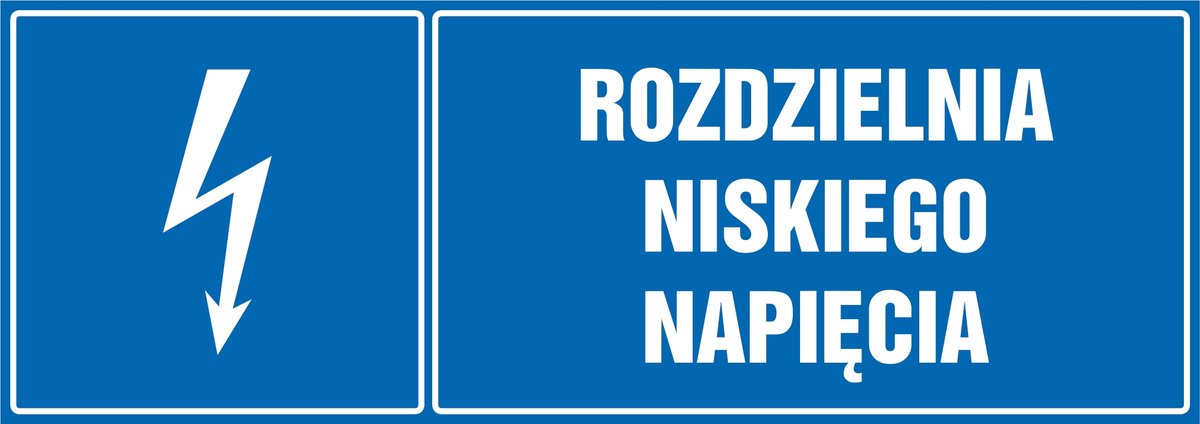 Naklejka pozioma: Rozdzielnia niskiego napięcia 21x60cm