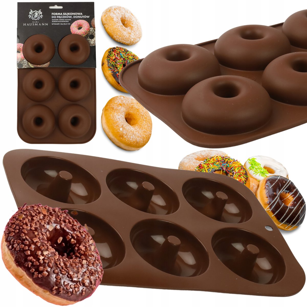 Silikonowa Forma Do Pieczenia Pączków Donut 16Cm Blacha Do Pieczenia Duża