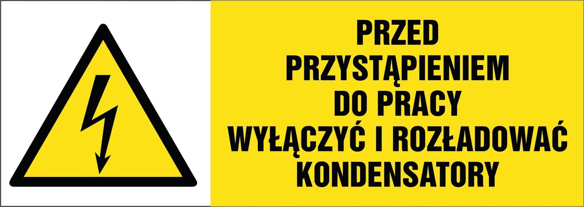 Tabliczka: Przed przystąpieniem do pracy wył. i rozł. kond. 21x60cm PCV 3mm