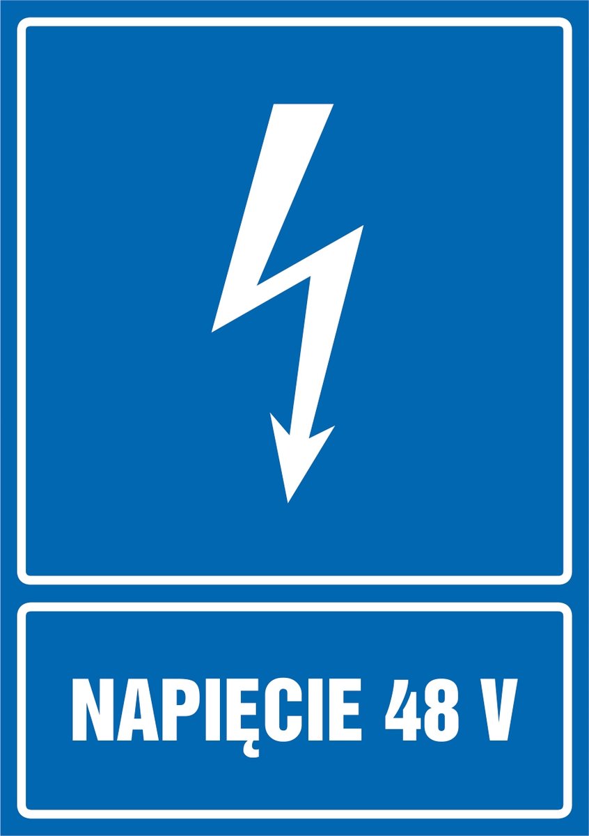 Tabliczka Napięcie 48 V 30x42cm PCV 3mm