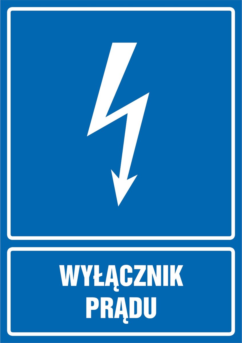 Naklejka Wyłącznik prądu 30x42cm
