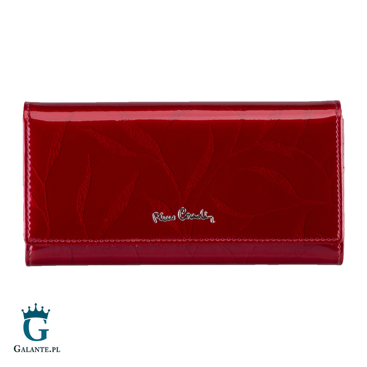 Portfel Damski Pierre Cardin na zatrzask 02 LEAF 100 - Czerwony