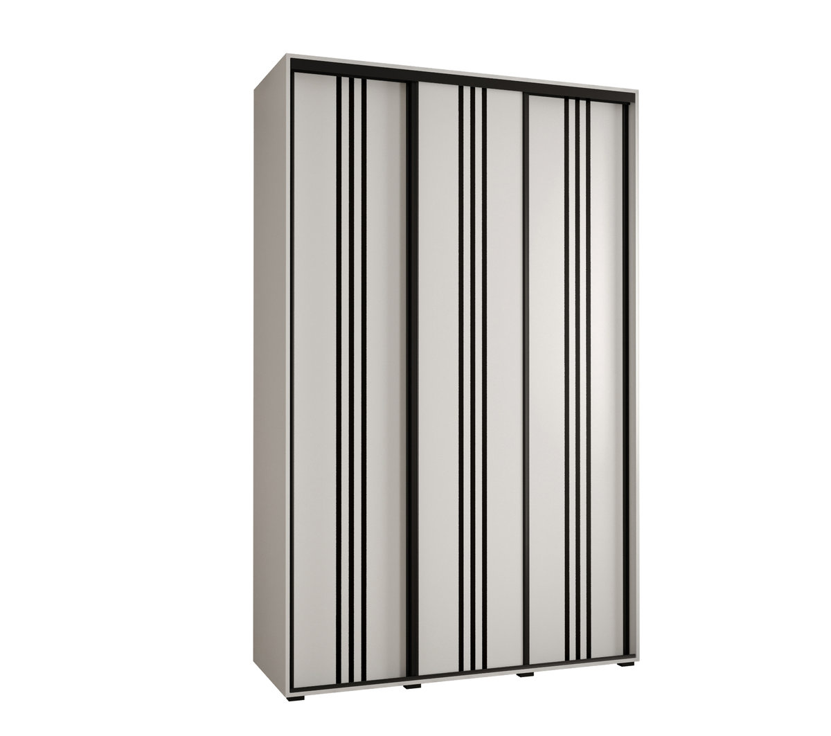 Szafa przesuwna wysoka Davos 6 160 gł. 60 biały + biały + czarny