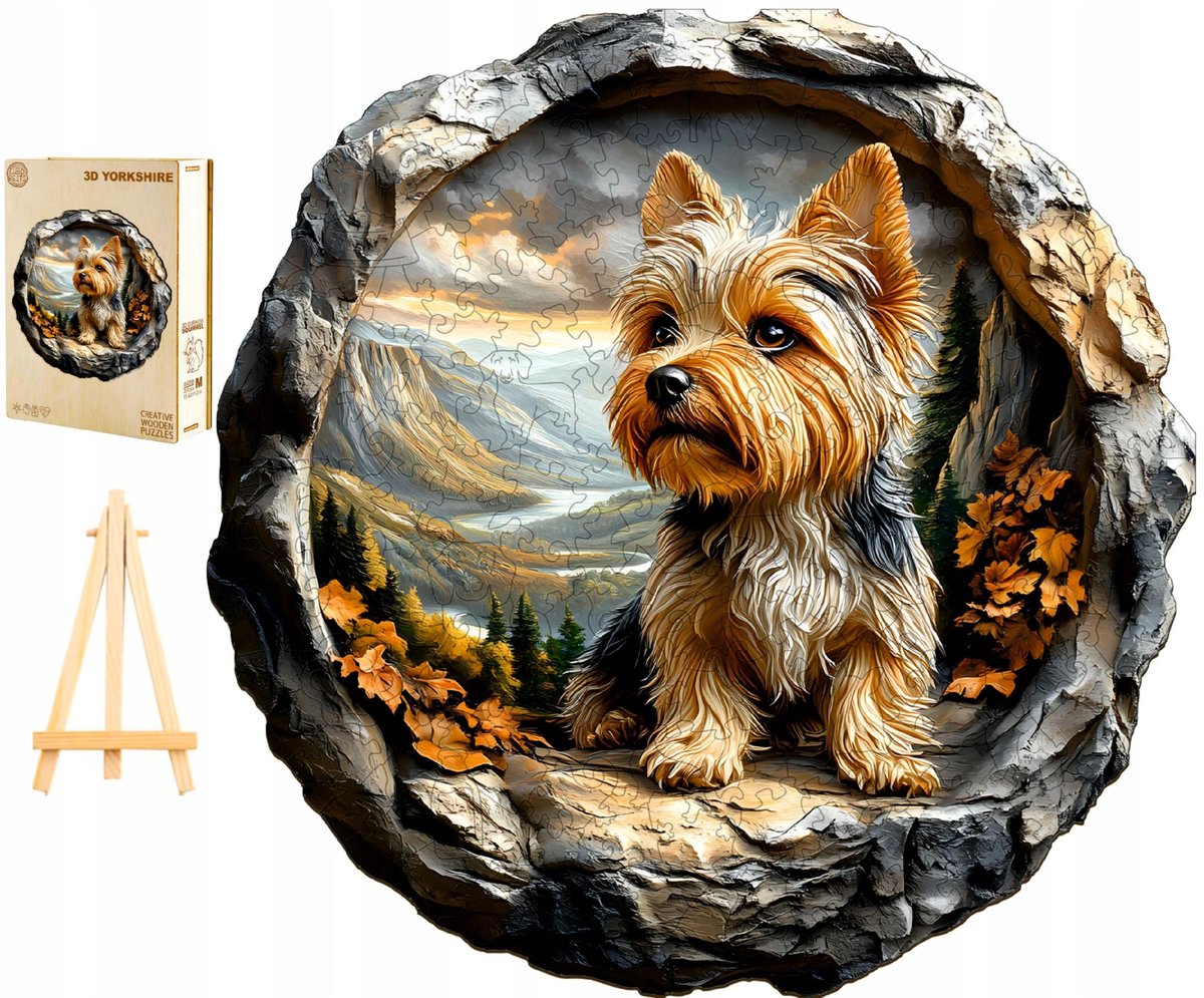 PUZZLE DREWNIANE DUŻE 300 ELEMENTÓW W DREWNIANYM PUDEŁKU ELEGANCKI YORK 3D