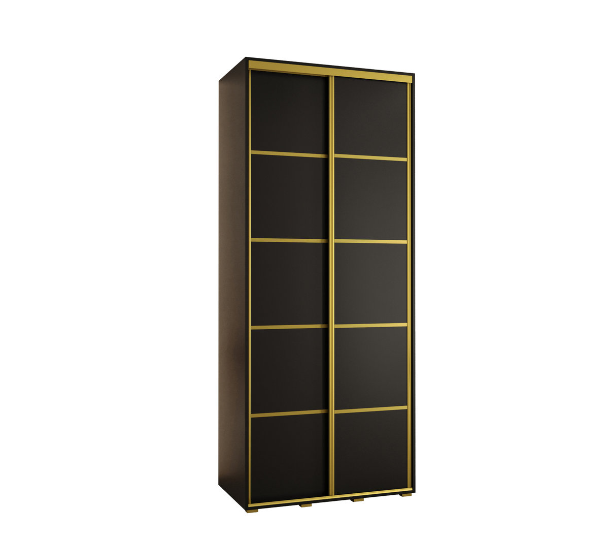 Szafa przesuwna wysoka Davos 4 100 gł. 60 czarny + czarny + złoty