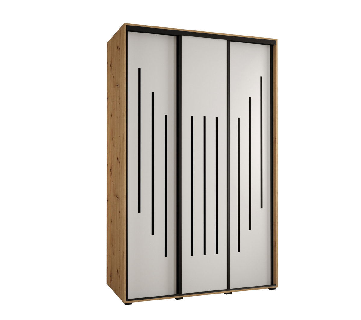 Szafa przesuwna wysoka Davos 8 160 gł. 45 artisan + biały + czarny