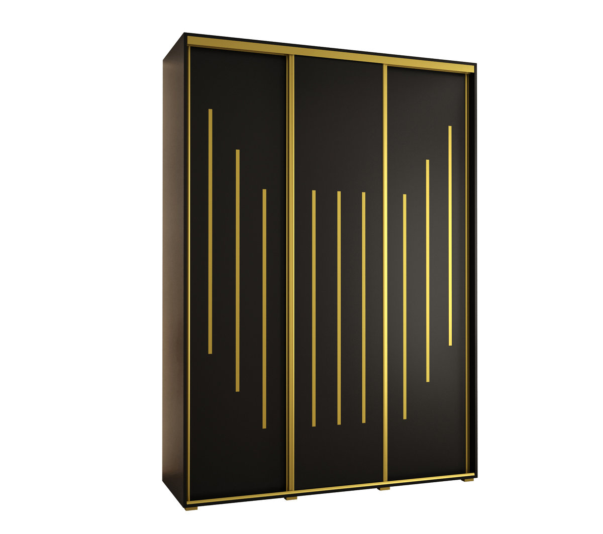Szafa przesuwna wysoka Davos 8 180 gł. 60 czarny + czarny + złoty