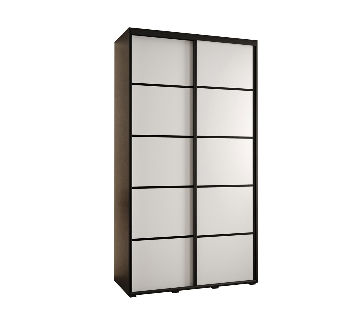 Szafa przesuwna wysoka Davos 4 140 gł. 45 czarny + biały + czarny / Abiks Meble