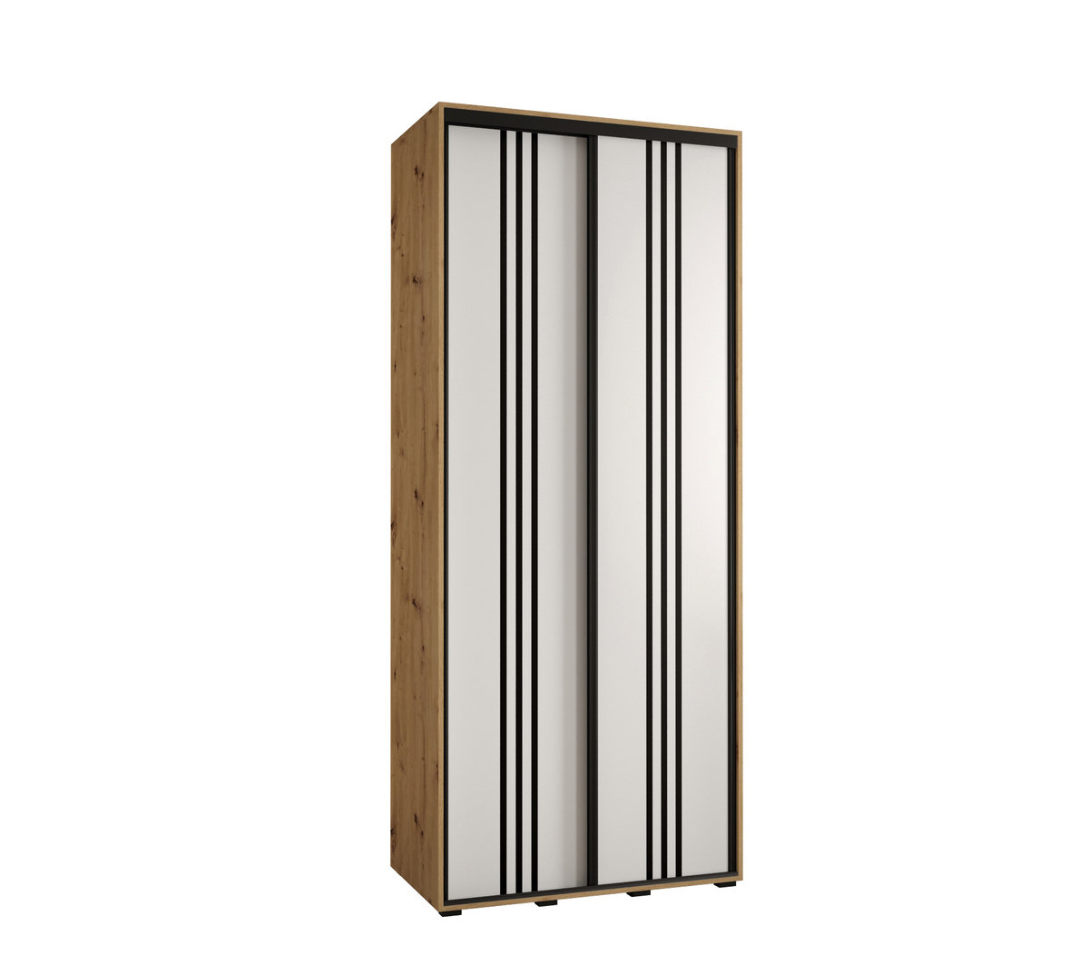 Szafa przesuwna wysoka Davos 6 100 gł. 45 artisan + biały + czarny