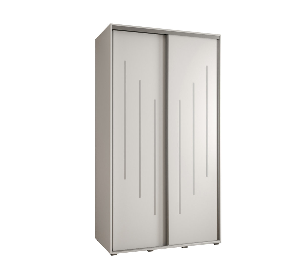 Szafa przesuwna wysoka Davos 8 130 gł. 45 biały + biały + srebrny / Abiks Meble