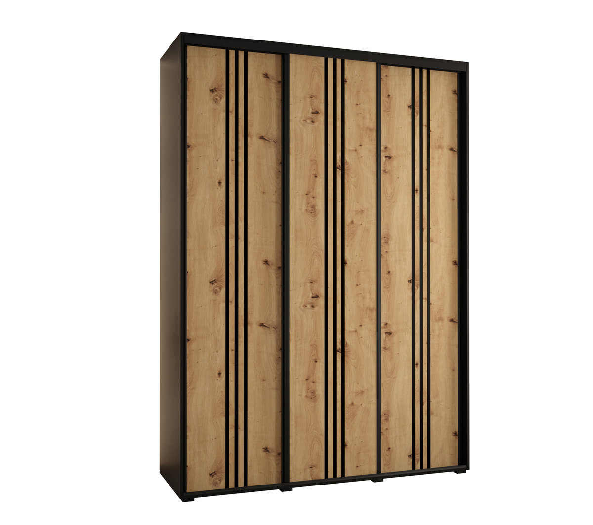 Szafa przesuwna wysoka Davos 6 170 gł. 60 czarny + artisan + czarny