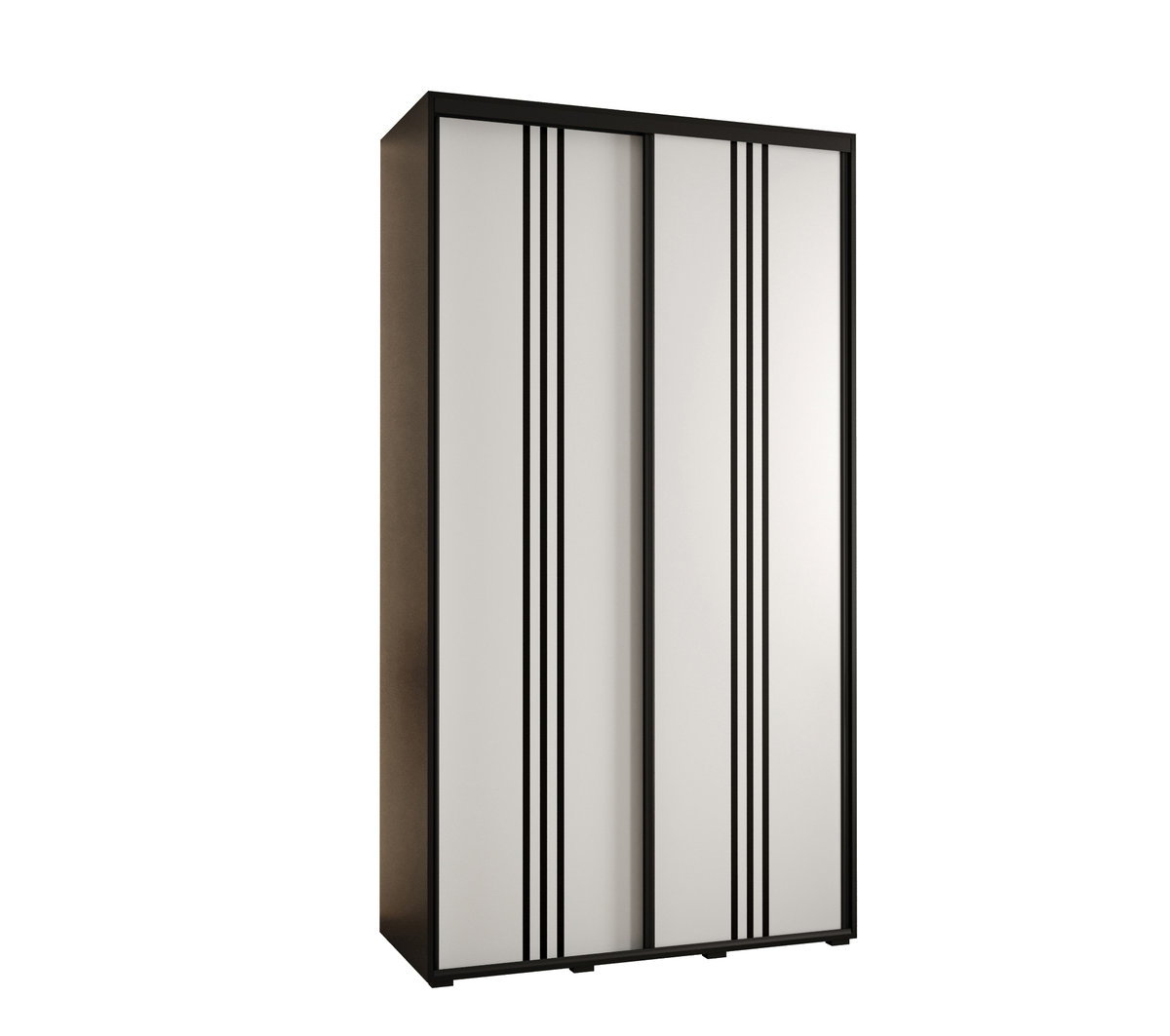 Szafa przesuwna wysoka Davos 6 130 gł. 45 czarny + biały + czarny / Abiks Meble