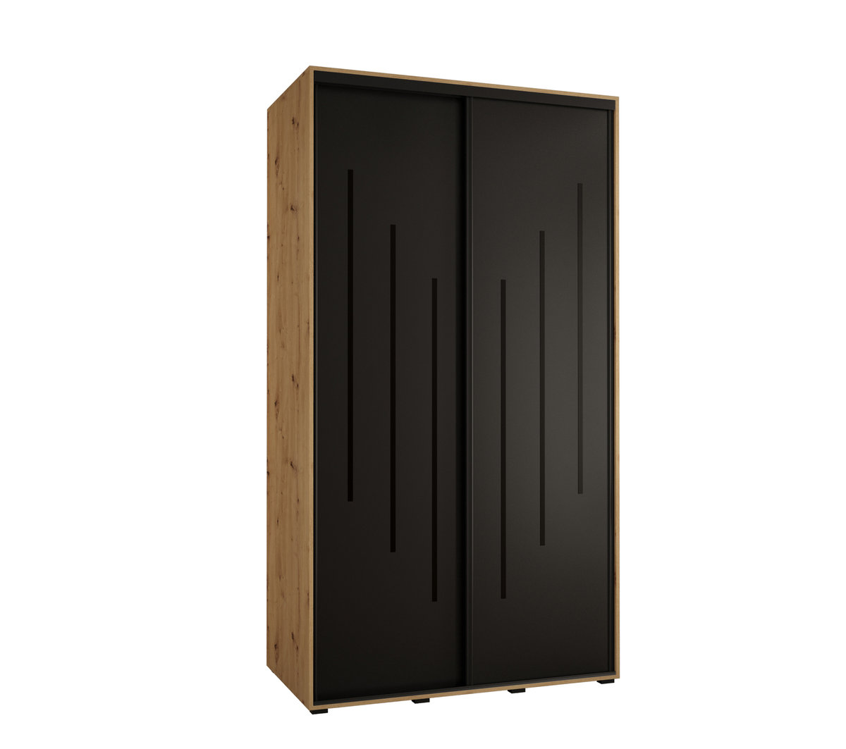 Szafa przesuwna wysoka Davos 8 130 gł. 45 artisan + czarny + czarny / Abiks Meble