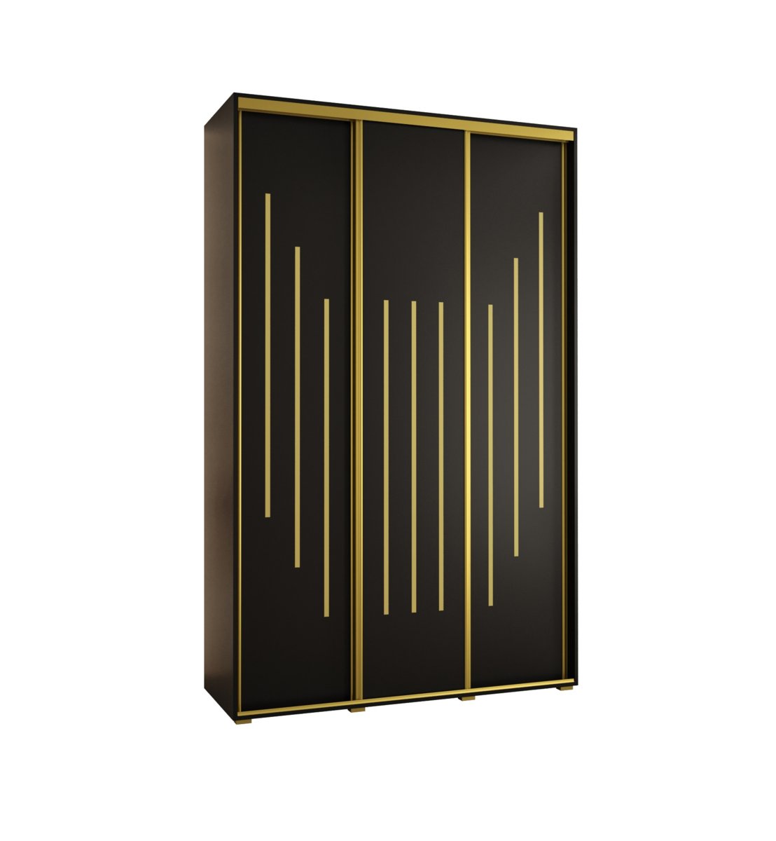 Szafa przesuwna wysoka Davos 8 160 gł. 45 czarny + czarny + złoty
